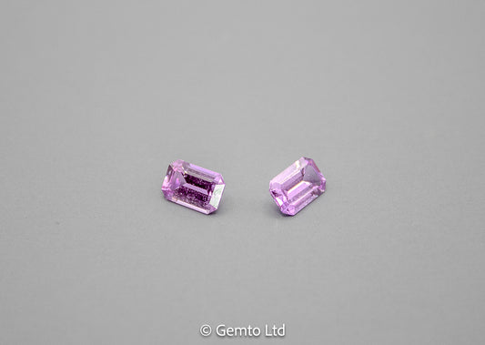 Purple Sapphires (pair) - Unheated - 1,57 cts